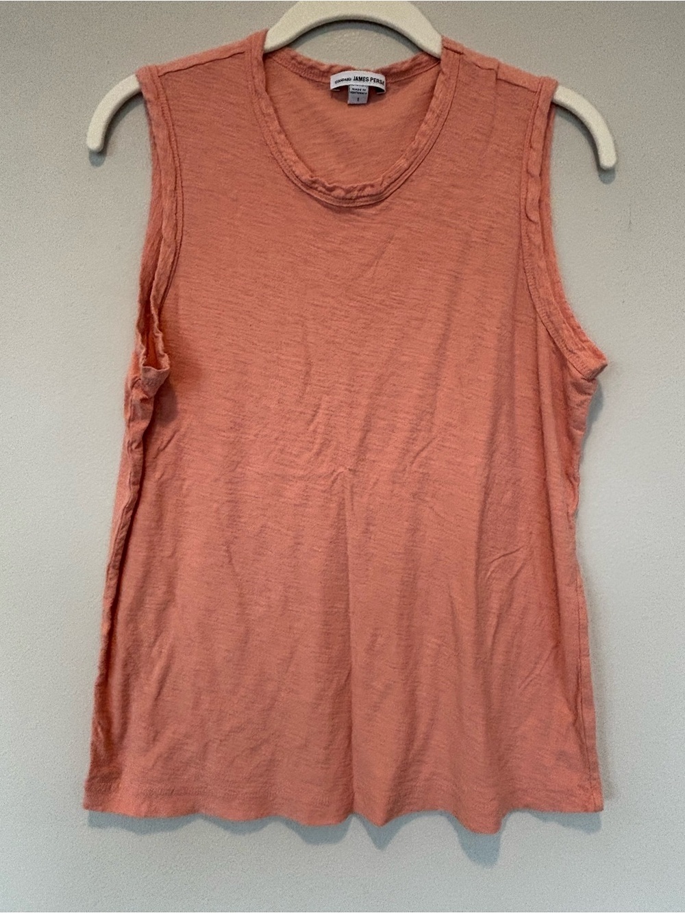 James Perse Coral-Orange Sleeveless Tank Top